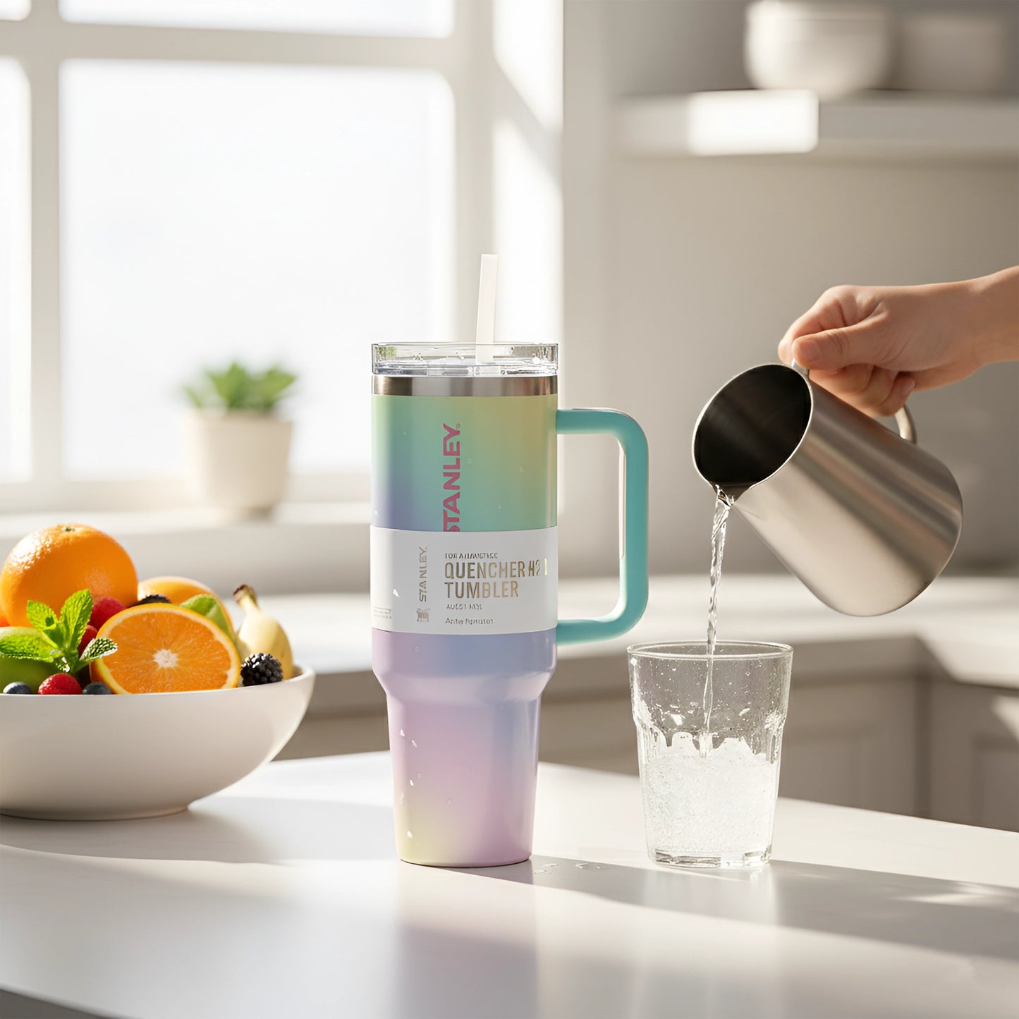 Stanley Holographic Tumbler| Stainless Steel Insulated| With Straw and Lid| 40 oz (1.18 litres)