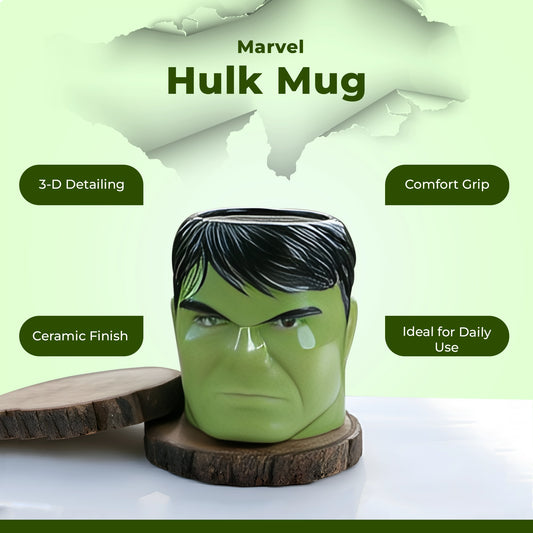 Hulk Mug 3-D Ceramic Mug with Sculpted Marvel for Coffee