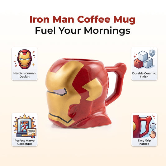 Marvel's Avengers 3-D Sculpted Iron Man Mug for Coffee, Tea