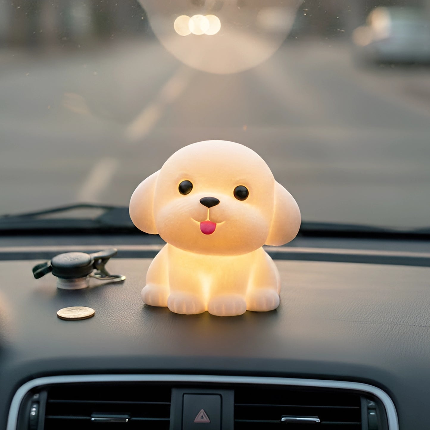 Cute White Dog Silicone Table Lamp | Squishy Puppy Light Toy For Babies & Kids
