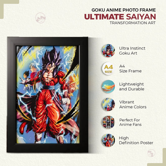 Goku Super Saiyan Photo Frame | Anime Wall Art | A4 Size