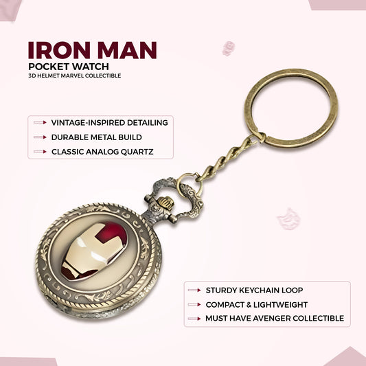 Avengers Iron Man 3D Helmet Pocket Watch
