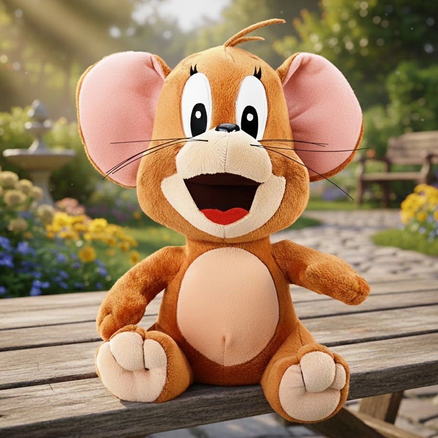 Cute Jerry Soft Toy | Soft Cartoon Plush Mouse for Kids | 35 cm, Brown
