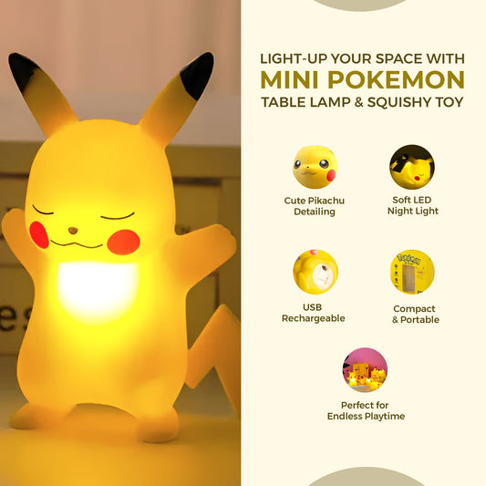 Pokemon Mini Table Lamp | Pikachu Night Light LED Toy