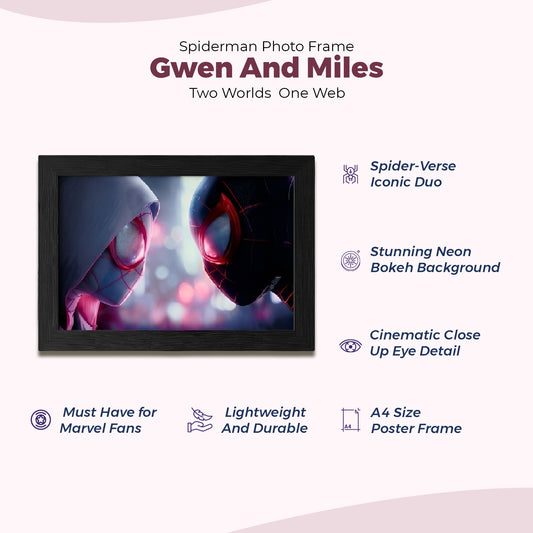 Spiderman Photo Frame | Marvel Framed Poster | A4 Size