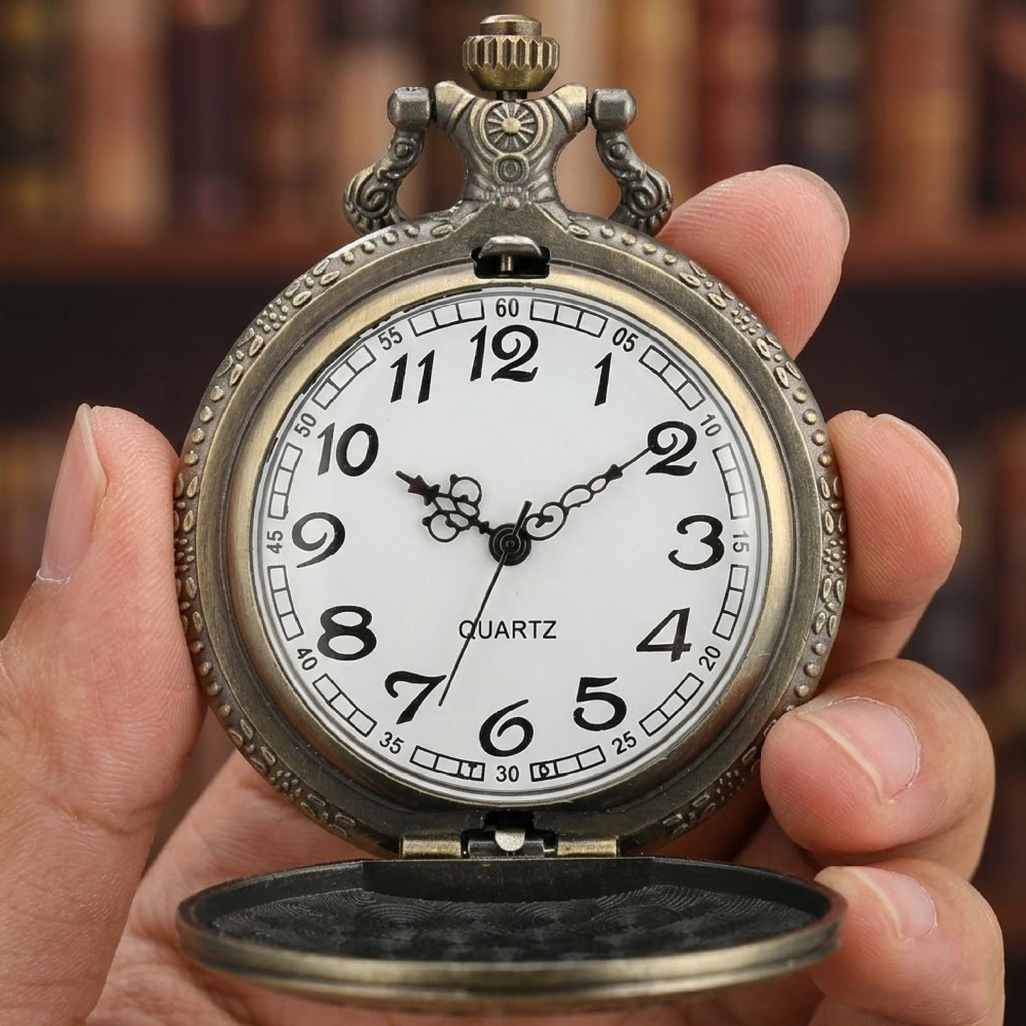 Superman Engraved Vintage Pocket Watch Keychain