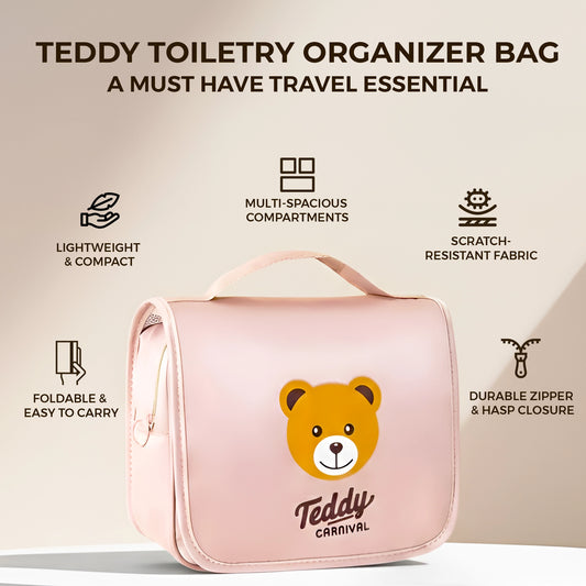 Teddy Toiletry Travel Storage Bag | Portable Makeup Kit | Large Capacity & Waterproof