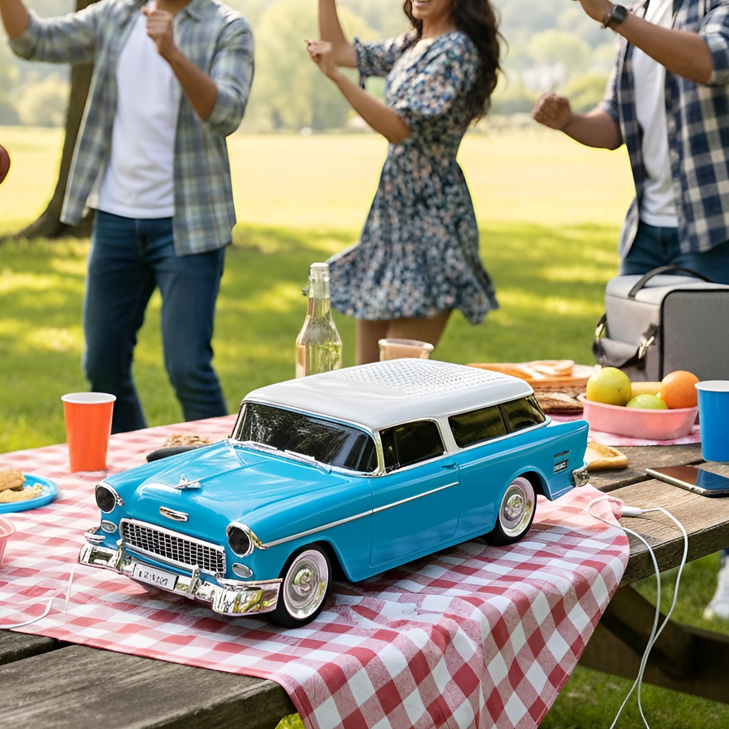 WS-1955 Retro Sedan Wireless Bluetooth Speaker | 10W High-Bass Audio Output Portable BT USB/TF/FM Playback | 1500mAh Rechargeable Battery
