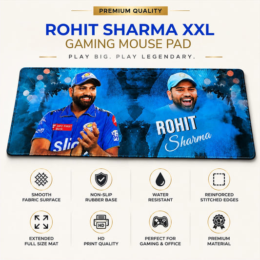 Rohit Sharma XXL Gaming Mouse Pad | Hitman Theme Large Desk Mat