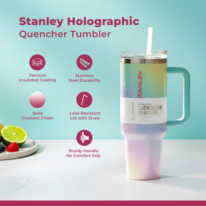 Stanley Holographic Tumbler| Stainless Steel Insulated| With Straw and Lid| 40 oz (1.18 litres)