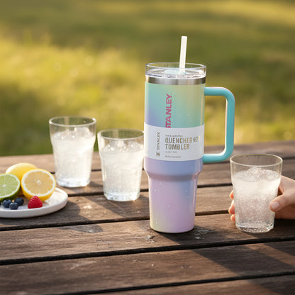 Stanley Holographic Tumbler| Stainless Steel Insulated| With Straw and Lid| 40 oz (1.18 litres)