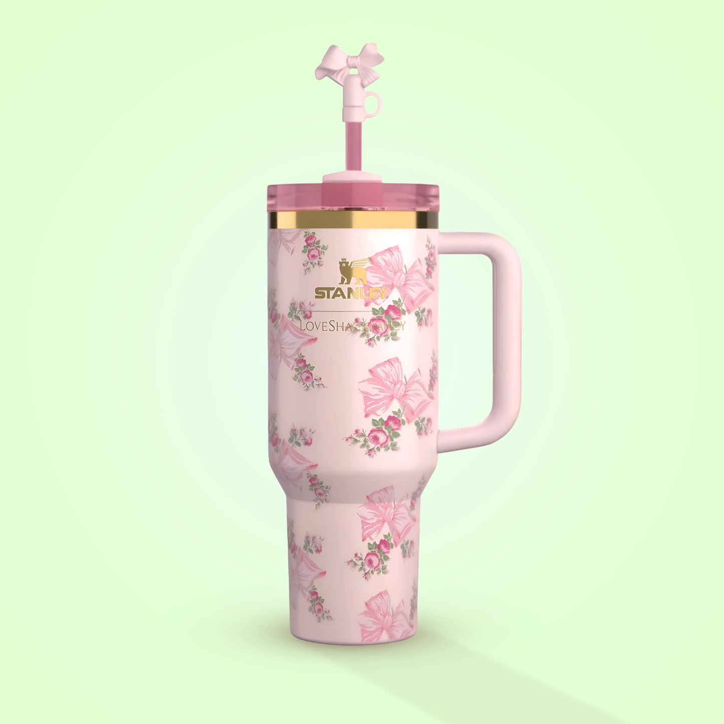 Stanley x LoveShackFancy Tumbler| With Leak-Resistant Lid and Straw| 1.18 Litres