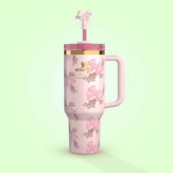 Stanley x LoveShackFancy Tumbler| With Leak-Resistant Lid and Straw| 1.18 Litres