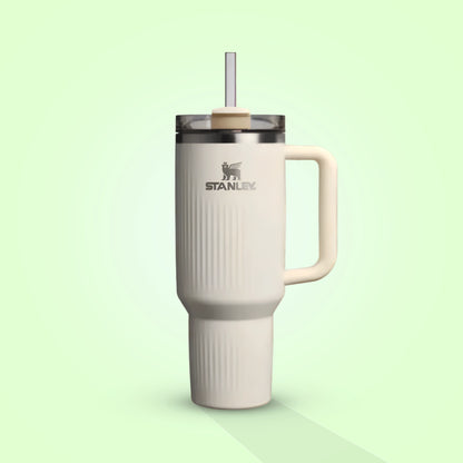 Stanley Quencher Fluted Tumbler with Handle| Vacuum Insulated| Stainless Steel Durability| With Lid and Straw| 1.18 litres