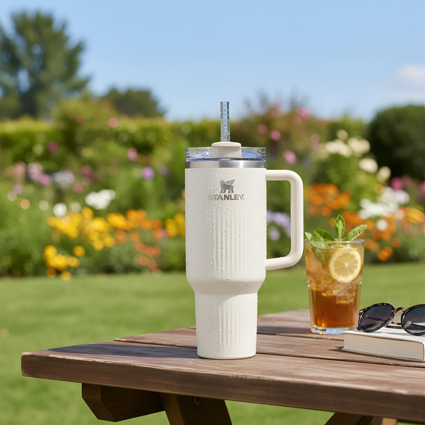 Stanley Quencher Fluted Tumbler with Handle| Vacuum Insulated| Stainless Steel Durability| With Lid and Straw| 1.18 litres