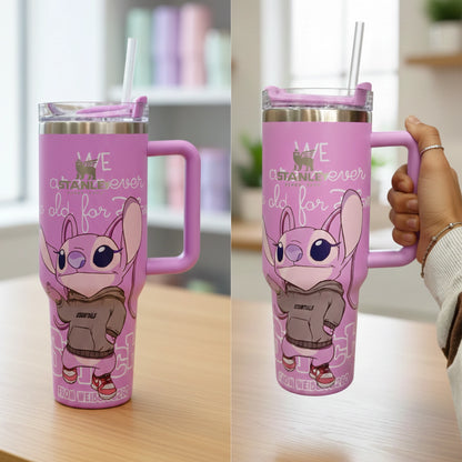 Stanley Disney Stitch Printed Tumbler with Lid and Straw| Vacuum Insulated for Temperature Retention| 40 oz (1.18 litres)