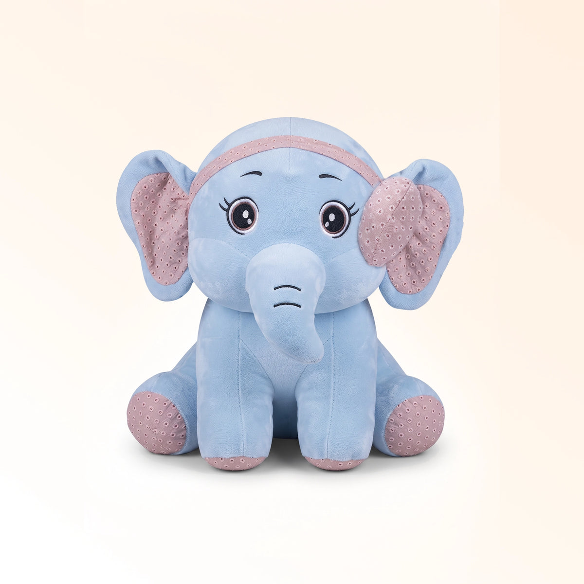 Blue Bow Elephant Soft Toy for Kids | 60 cm