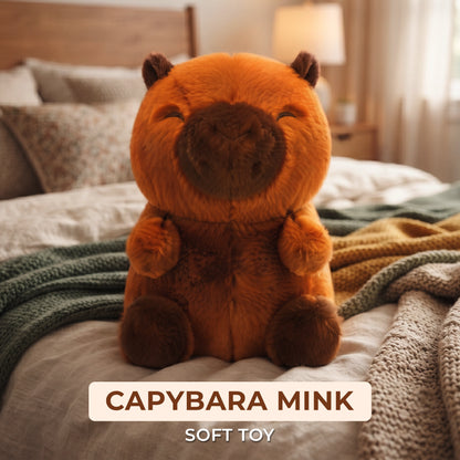 Brown Capybara Mink Plush Toy with Cute Face | 25 cm