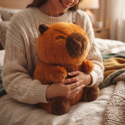 Brown Capybara Mink Plush Toy with Cute Face | 25 cm