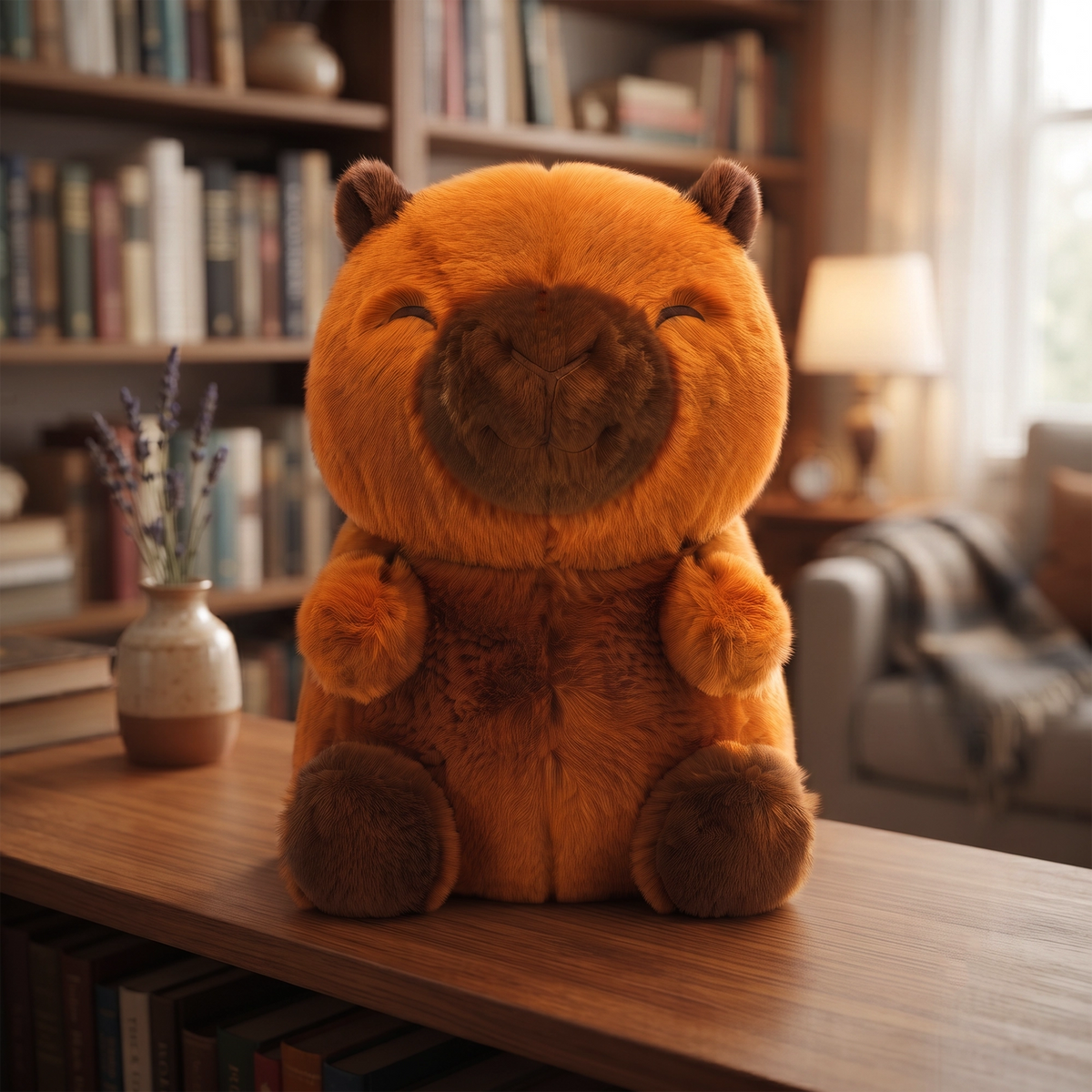 Brown Capybara Mink Plush Toy with Cute Face | 25 cm