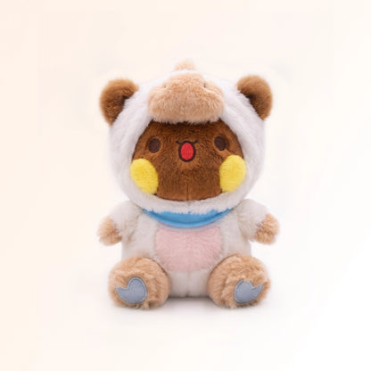 Dudu Bear Plush Toy with Fluffy White Hood | 35 cm