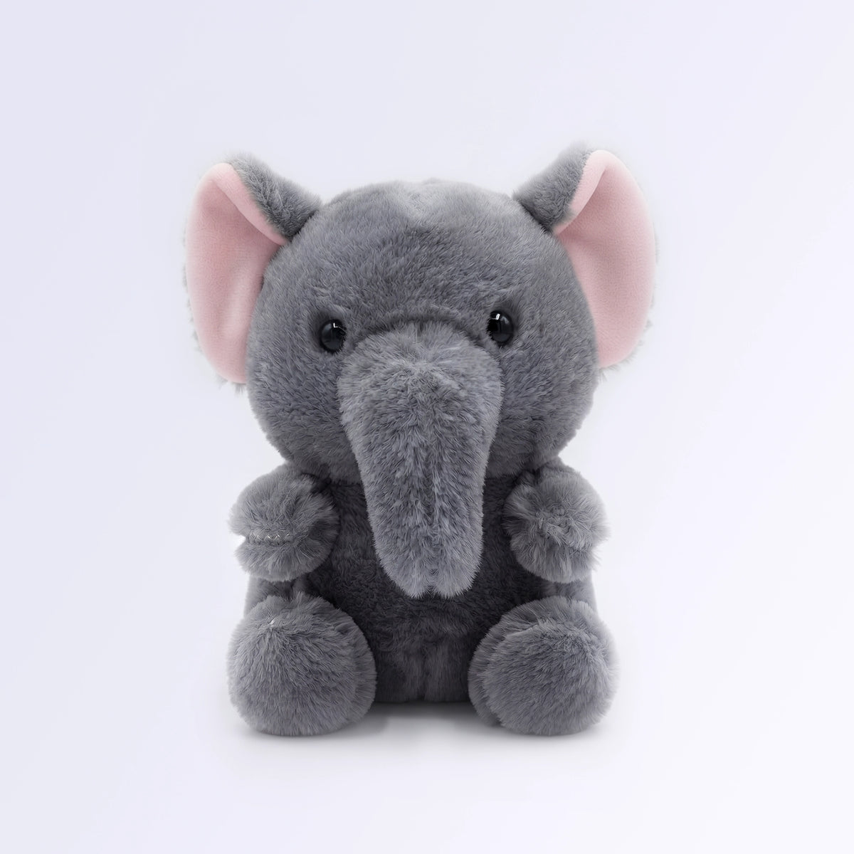 Grey Elephant Mink Soft Toy with Pink Ears | 25 cm