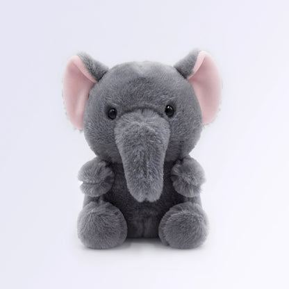 Grey Elephant Mink Soft Toy with Pink Ears | 25 cm