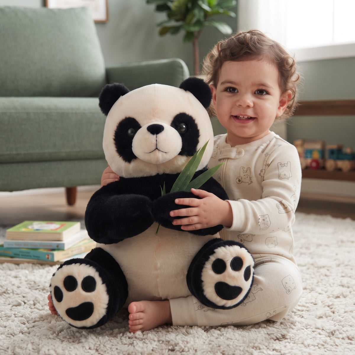 Leaf Panda Soft Toy with Green Leaves | 50 cm