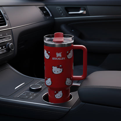 Stanley Cute Hello Kitty Tumbler | Vacuum Insulated | With Leak-Proof Lid and Reusable Straw |1.18 Litres