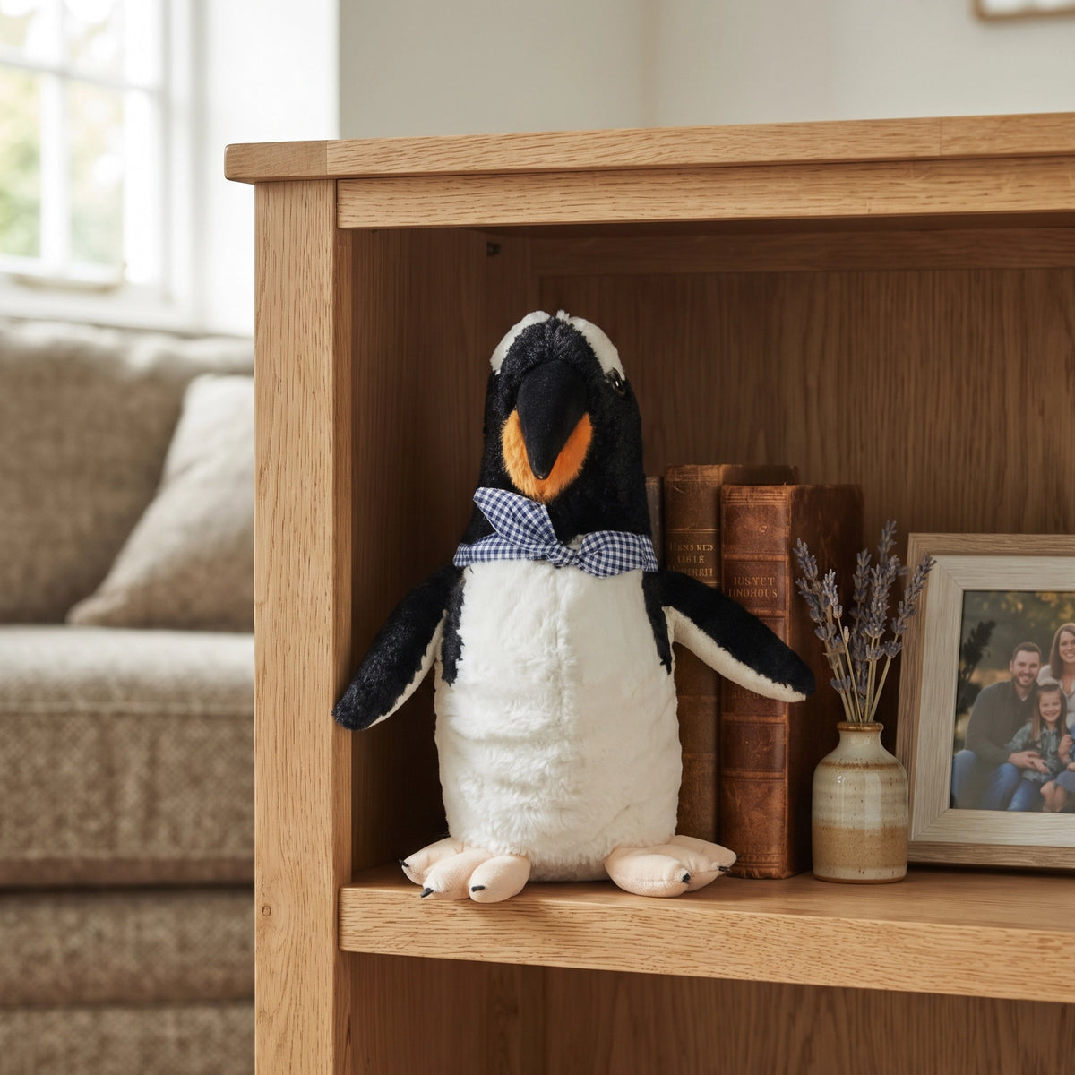 Ocean Penguin Soft Toy with Checked Scarf | 35 cm - 60 cm