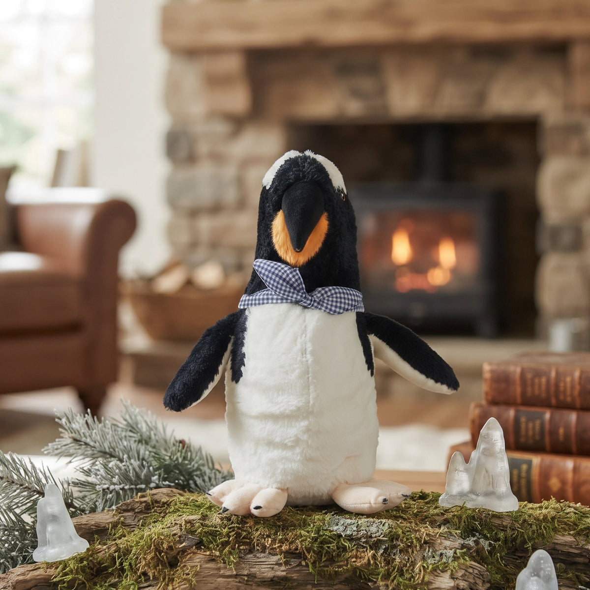 Ocean Penguin Soft Toy with Checked Scarf | 35 cm - 60 cm