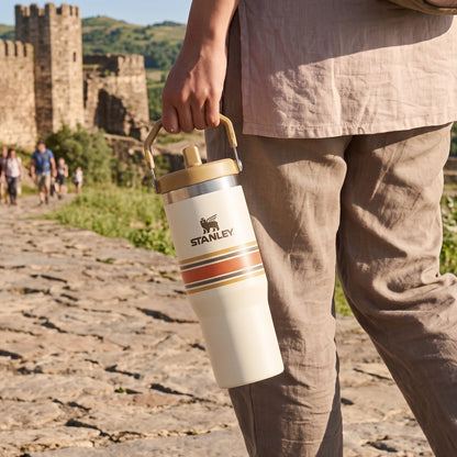 Stanley Striped Tumbler 40 Oz | Stainless Steel | Insulated Design | With Handle, Lid & Reusable Straw