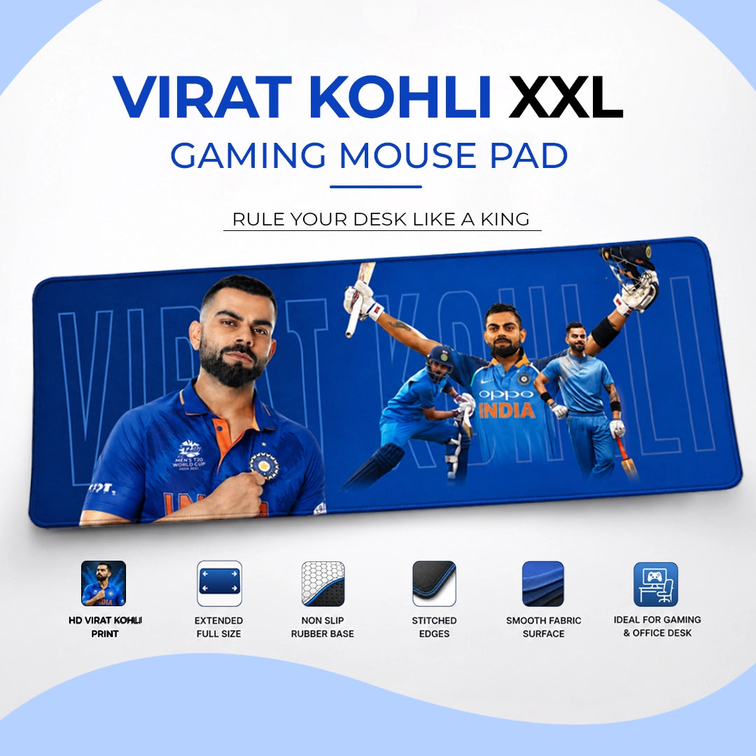 Virat Kohli XXL Gaming Mouse Pad | Large Keyboard & Mouse Desk Mat