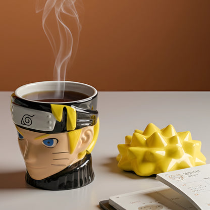 Naruto Ceramic 3-D Sculpted Mug with Lid | Ideal for Tea, Coffee