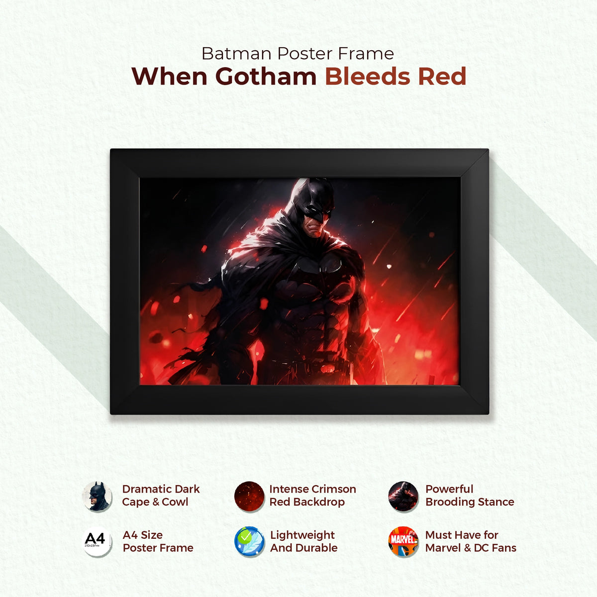 Square Frame Batman Batman Poster Photo Frame | The Dark Knight Rises | A4 Size – The7Dots