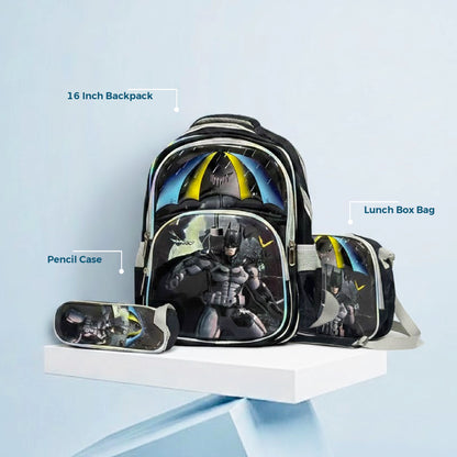 Kids Batman School Bag | 3 Pcs Set