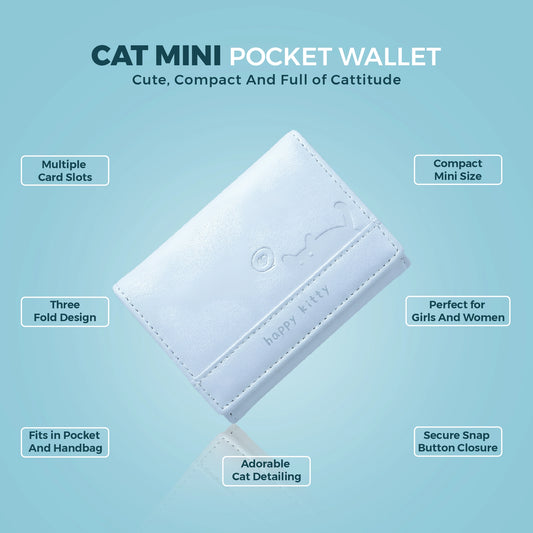 Cute Cat Mini Wallet | Three Fold Pocket Purse