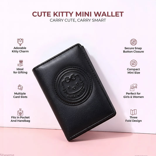 Cute Kitty Mini Wallet | Three Fold Pocket Purse