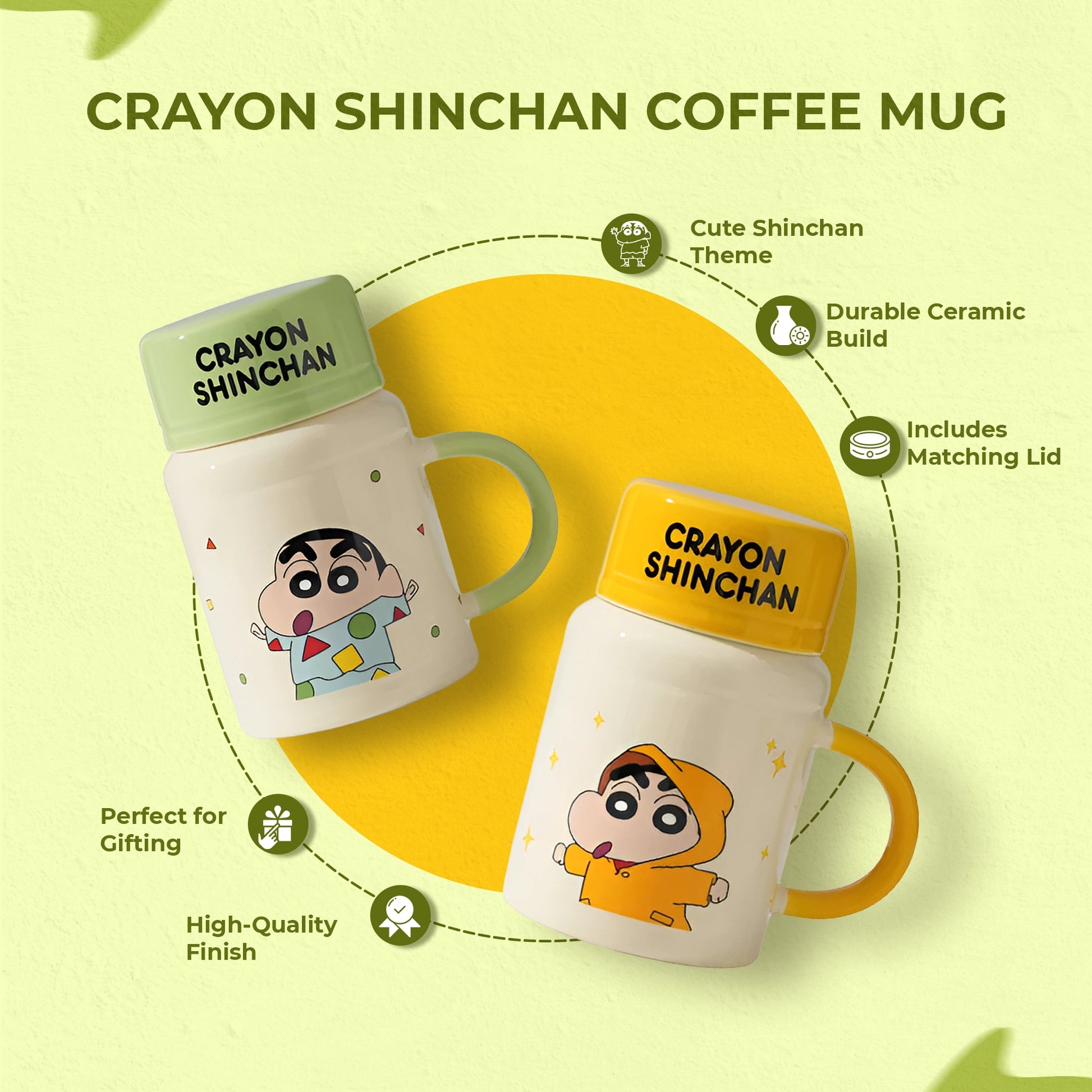 Cute 3D Shinchan ceramic coffee mug