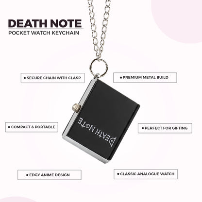 Black Death note Pocket Watch Keychain | Antique Collectible for Anime Fans