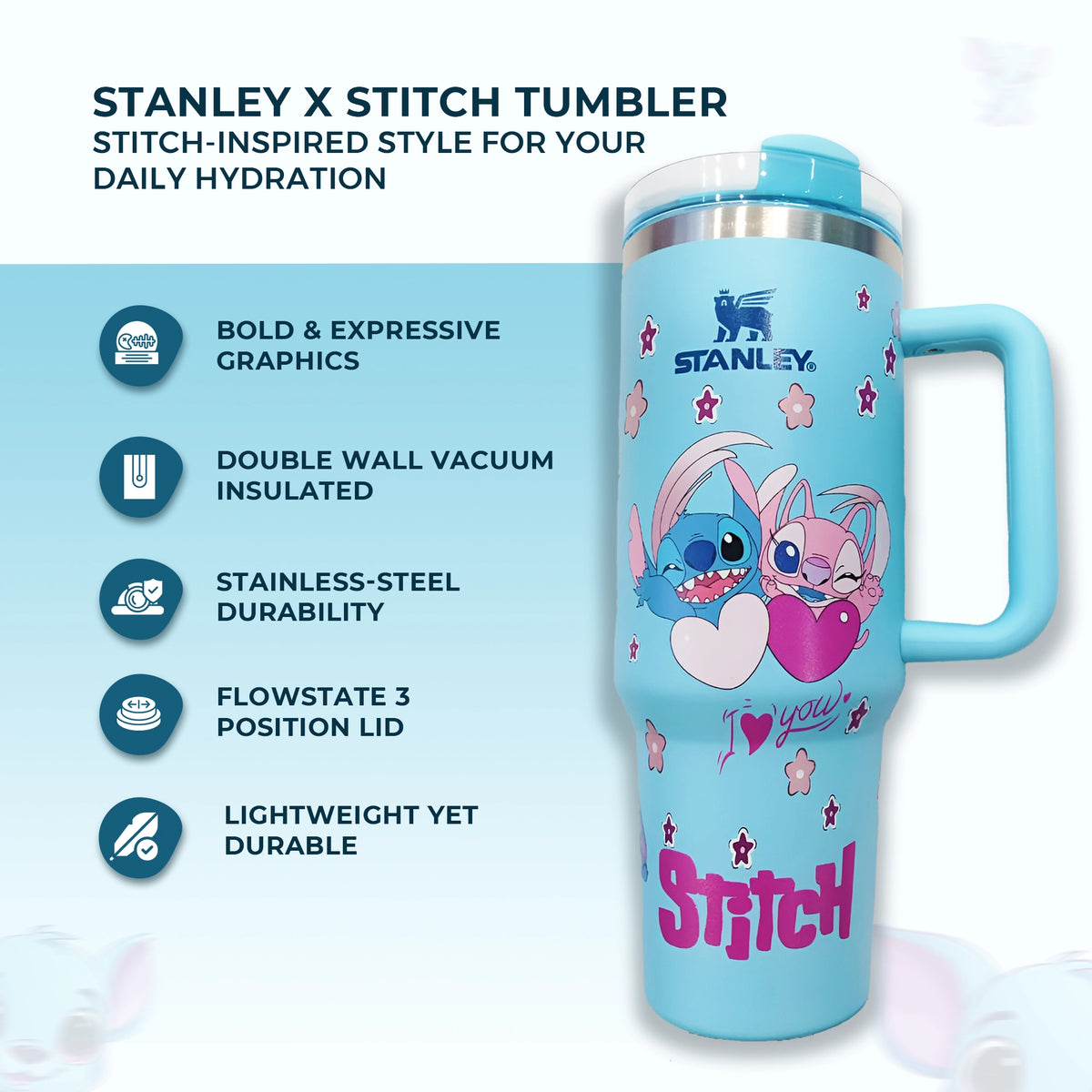 Disney Stanley Stitch Quencher Tumbler 