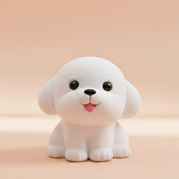 Cute White Dog Silicone Table Lamp | Squishy Puppy Light Toy For Babies & Kids