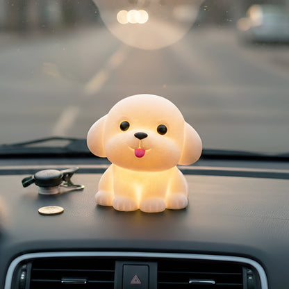 Cute White Dog Silicone Table Lamp | Squishy Puppy Light Toy For Babies & Kids