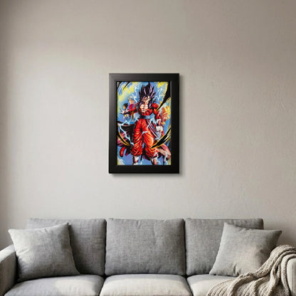 Goku Super Saiyan Photo Frame | Anime Wall Art | A4 Size