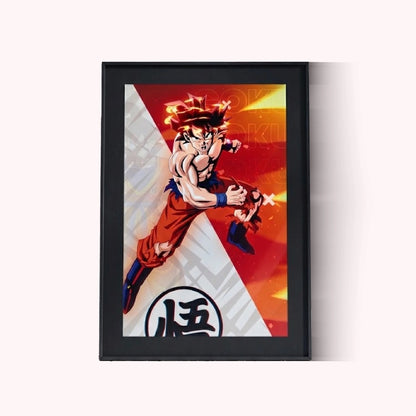 Goku Super Saiyan Photo Frame | Anime Wall Art | A4 Size