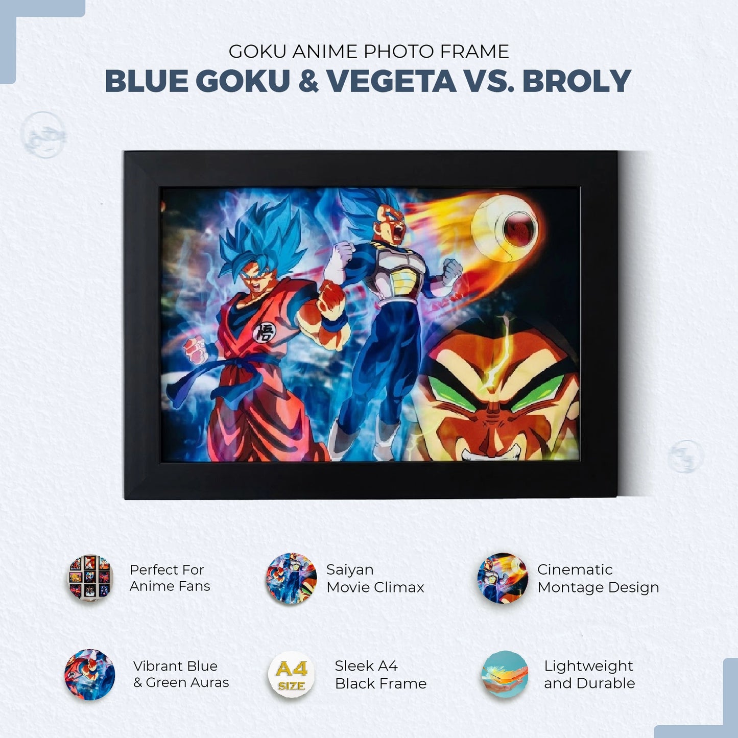 Goku Super Saiyan Photo Frame | Anime Wall Art | A4 Size