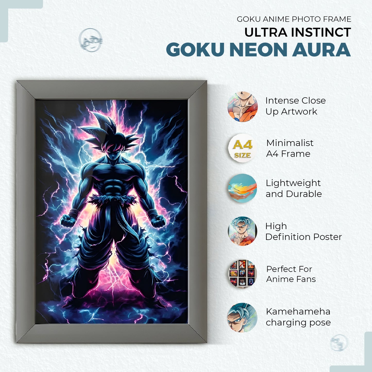 Goku Super Saiyan Photo Frame | Anime Wall Art | A4 Size