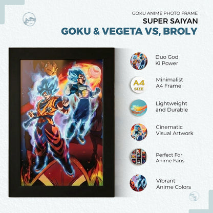 Goku Super Saiyan Photo Frame | Anime Wall Art | A4 Size