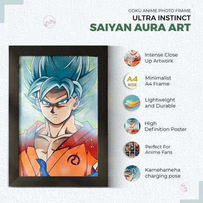 Goku Super Saiyan Photo Frame | Anime Wall Art | A4 Size