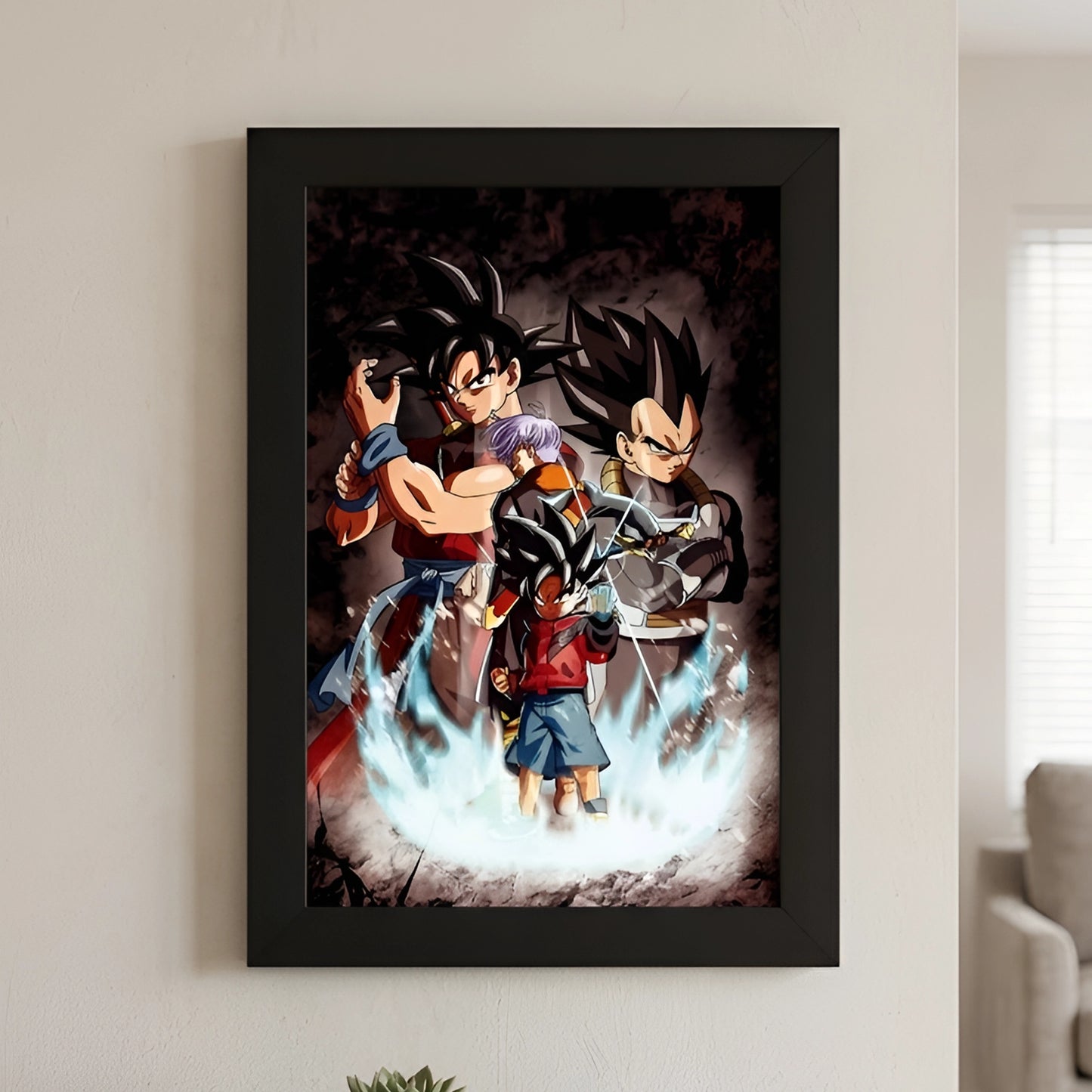 Goku Super Saiyan Photo Frame | Anime Wall Art | A4 Size